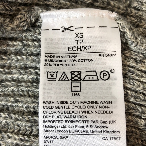15$ Gap grey cardigan, XS - Picture 4 of 5
